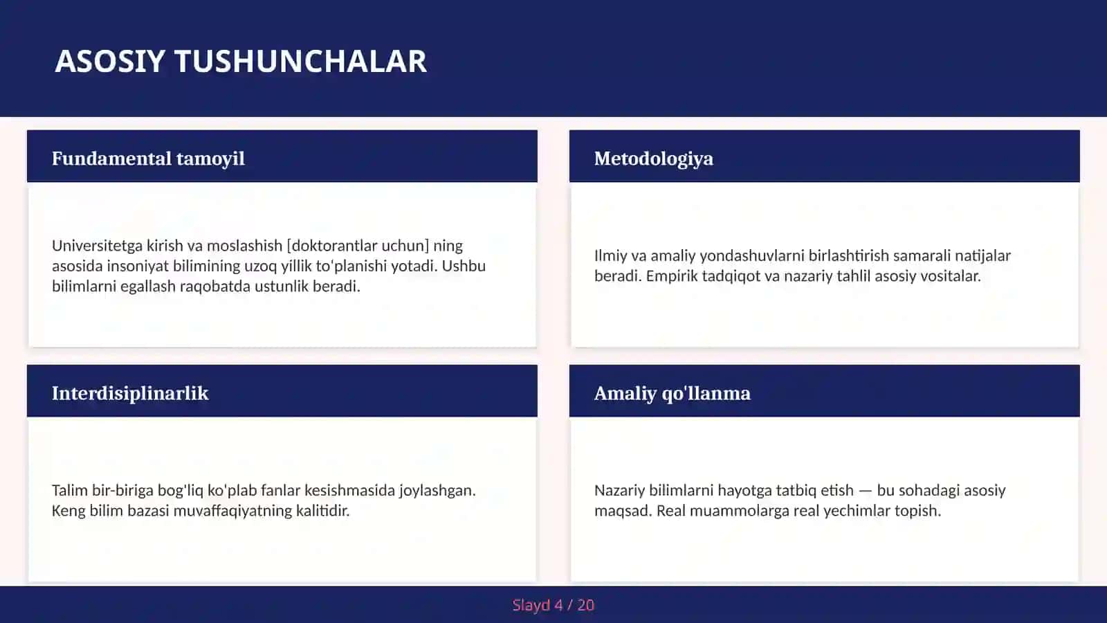 Universitetga kirish va moslashish [doktorantlar uchun] 4