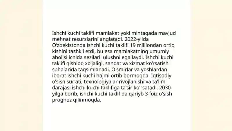 Ishchi kuchi bozori va unga bo‘lgan talab va taklif 4