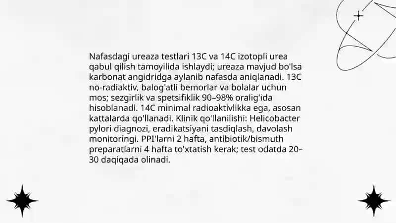 Ureaza fermentining tibbiyotda qoʻllanilishi 4