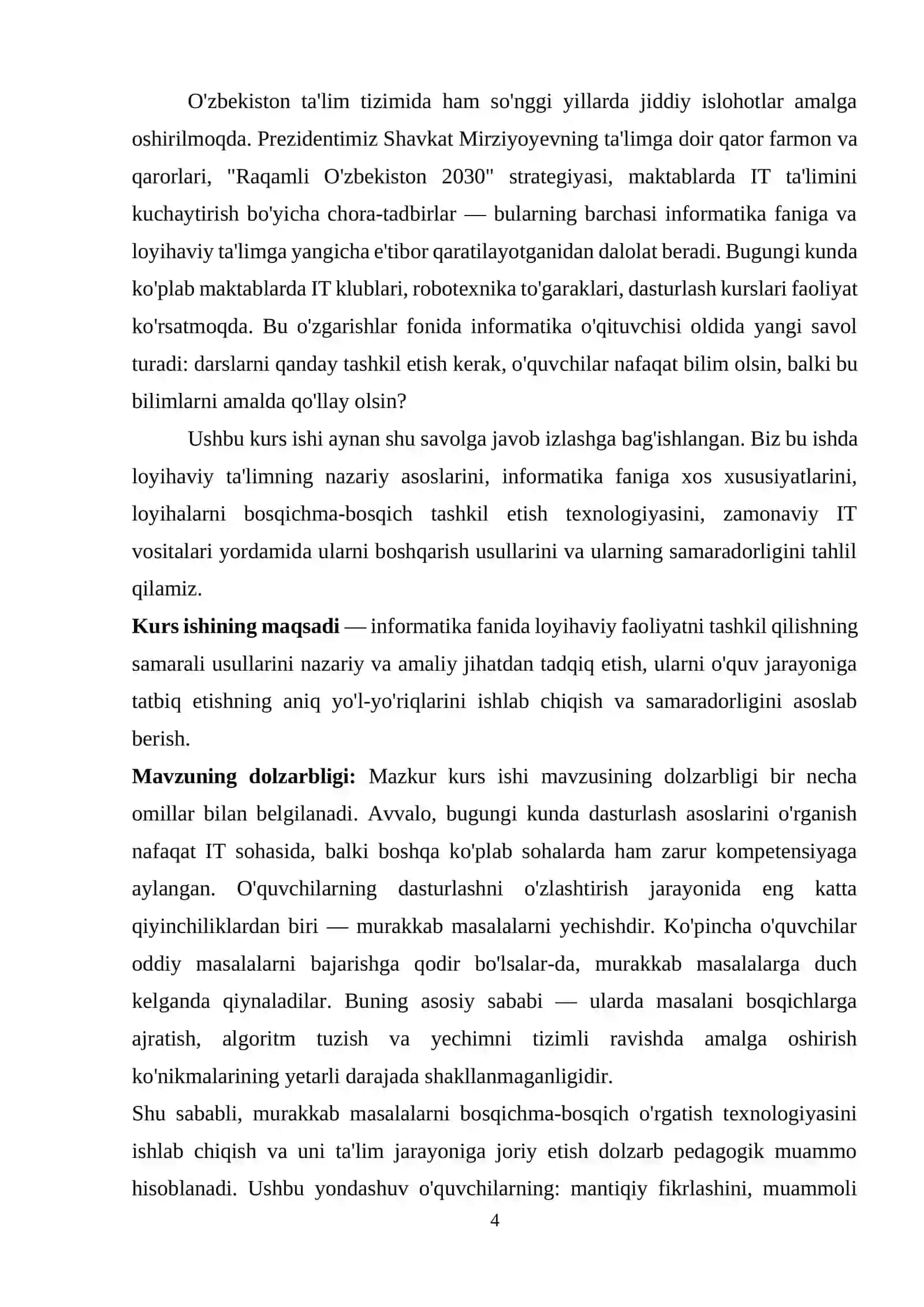 Informatika fanida loyihaviy faoliyatni tashkil qilish usullari 4