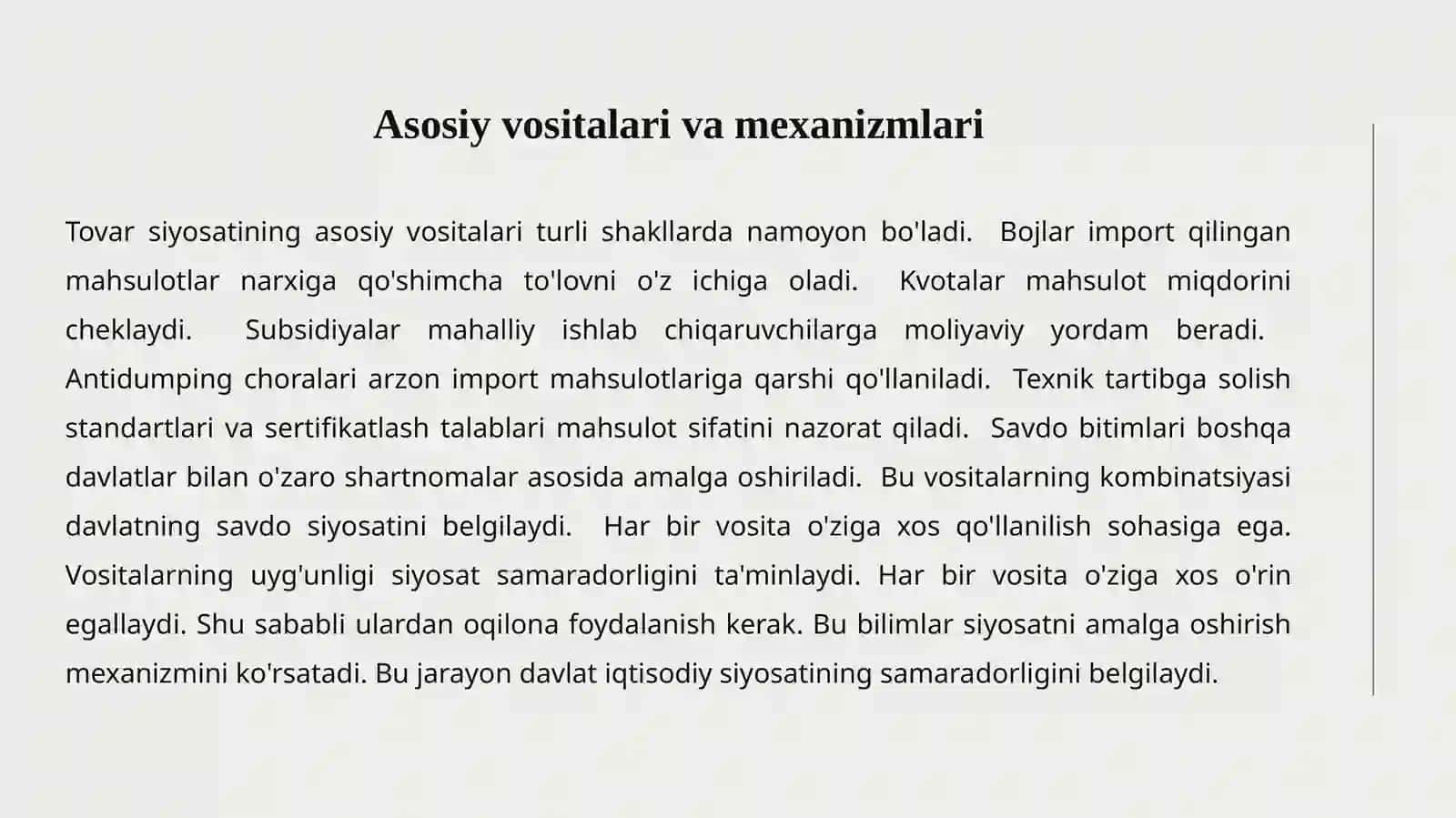 Tovar siyosati 4
