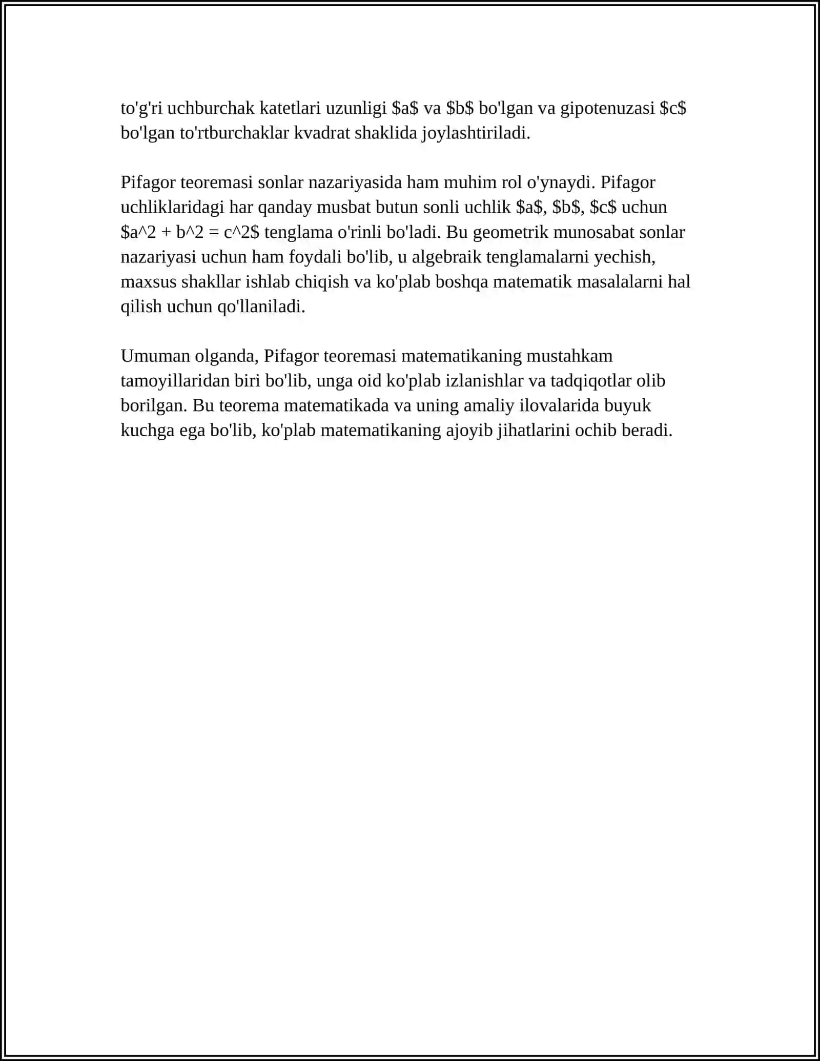 POST TEOREMASI VA UNING NATIJALARI 4