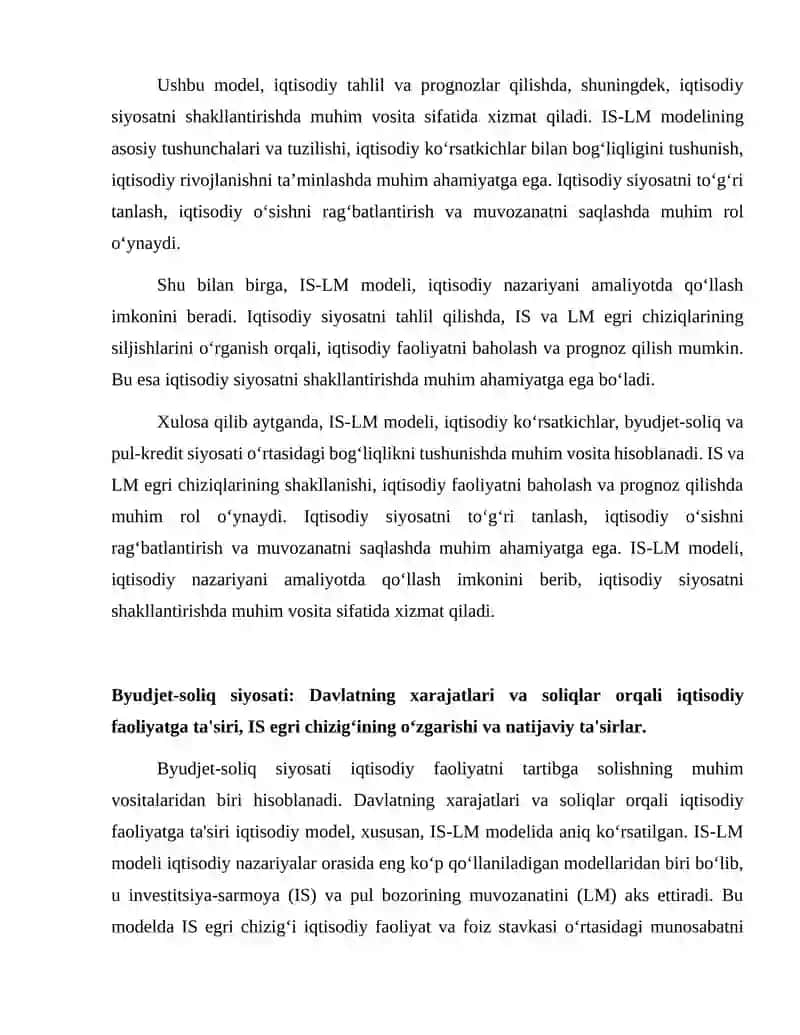 IS-LM MODELIDA BYUDJET-SOLIQ VA PUL-KREDIT SIYOSATI 4