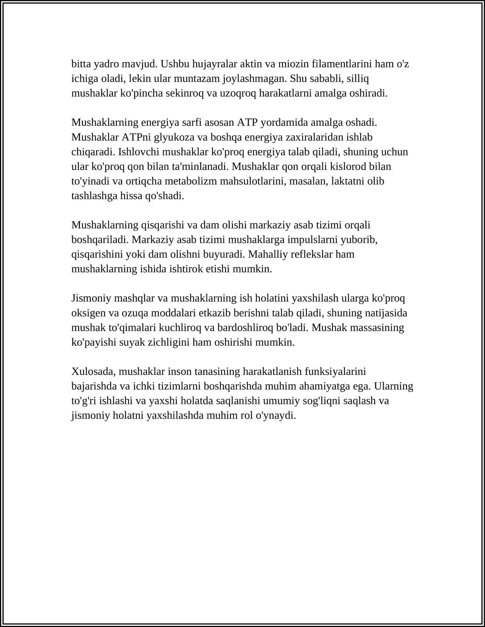 TER, LINFA, SEZISH, HARAKAT, QILISH VA SKELET TIZIMI TUZILISHI 4