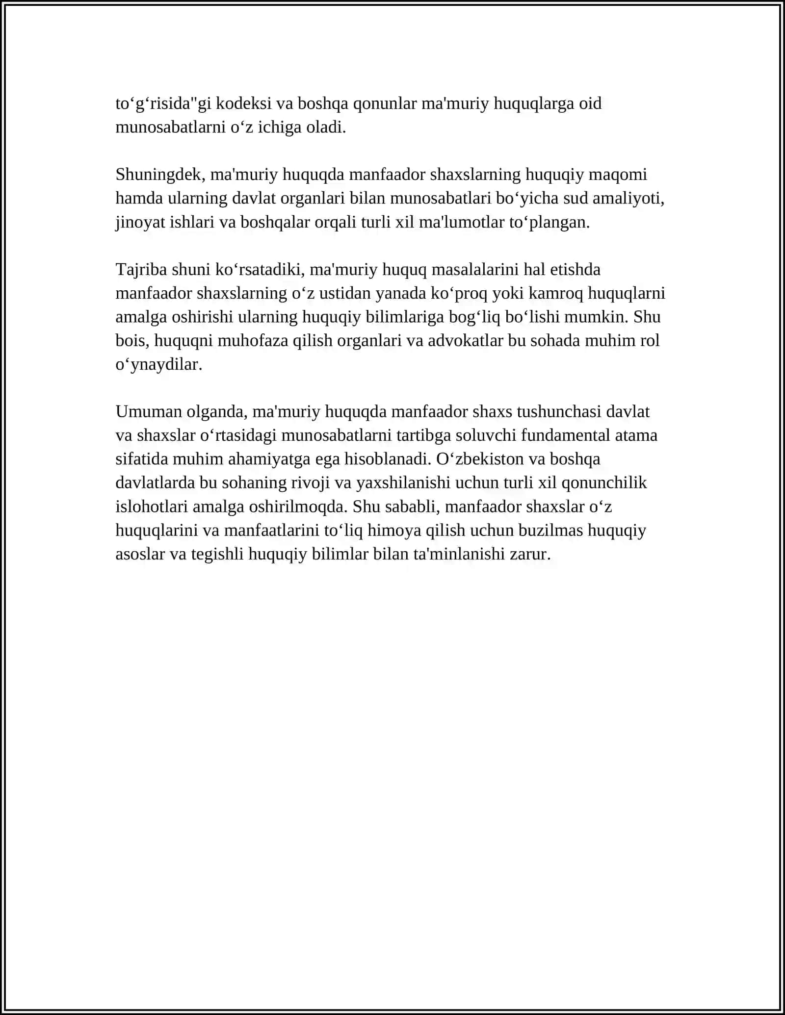 MA'MURIY HUQUQDA MANFAATDOR SHAXSLAR HUQUQLARINING USTUNLIGI PRINSIPI 4