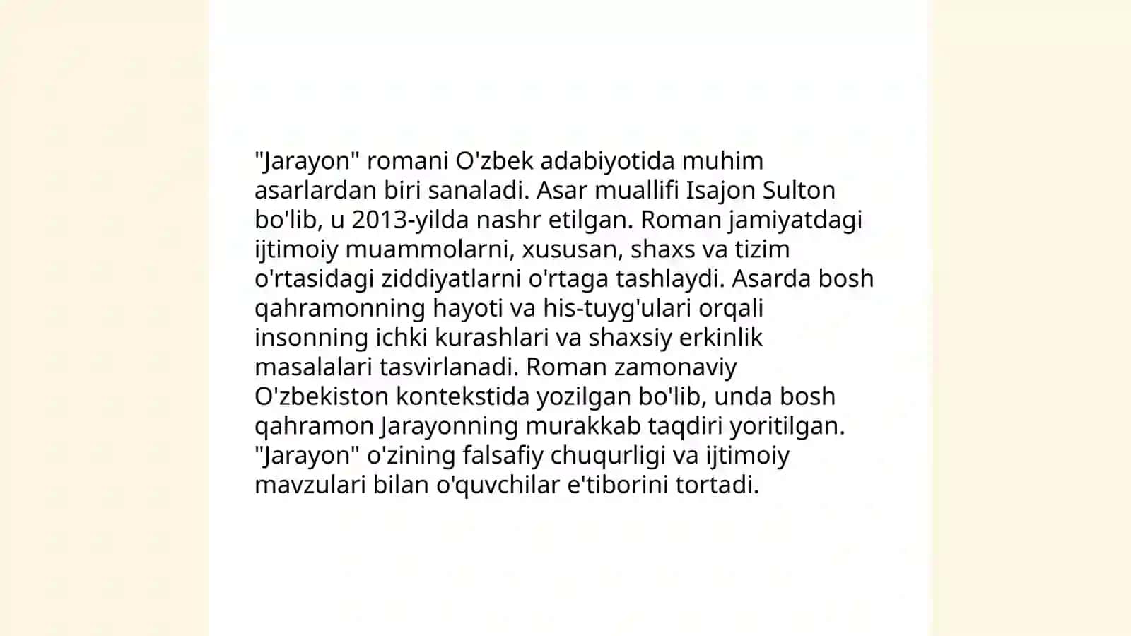 Frans Kafkaning "Jarayon" 4