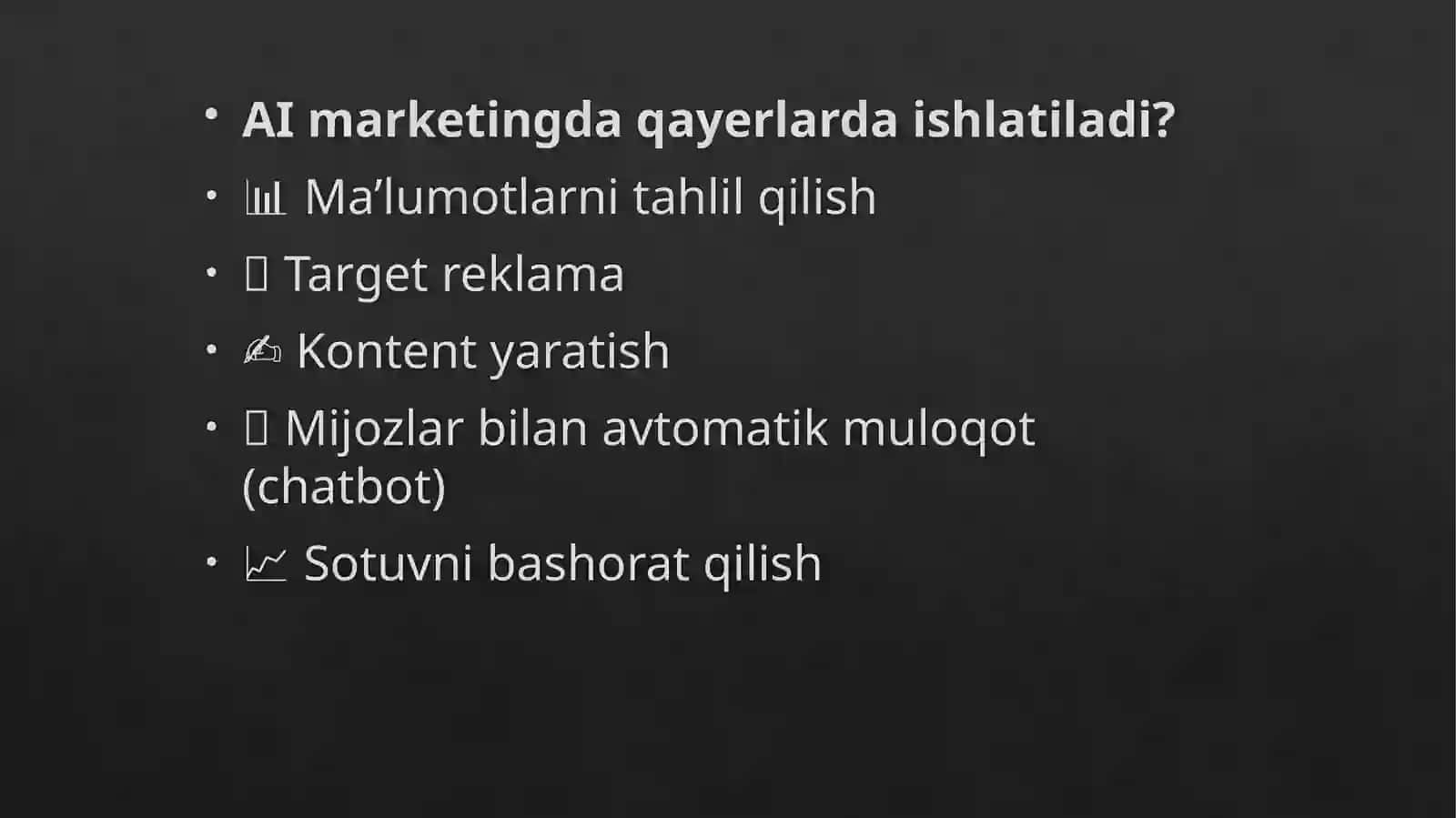 Sun’iyintellektyor savdo markazida marketingni rivojlantirish 4