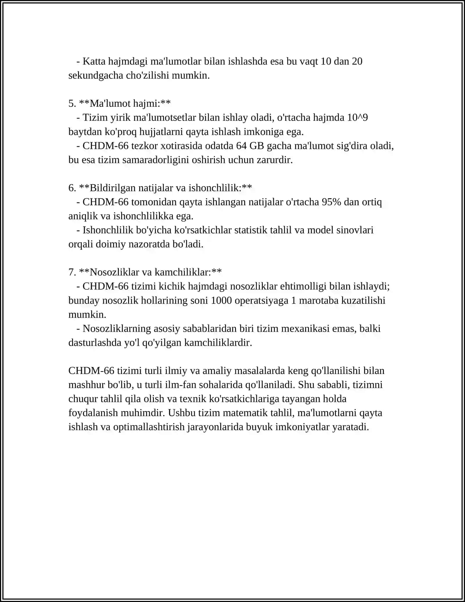 CHDM-66 SPORADIK TIZIMIDA URKS ISHINI TAHLIL QILISH 4
