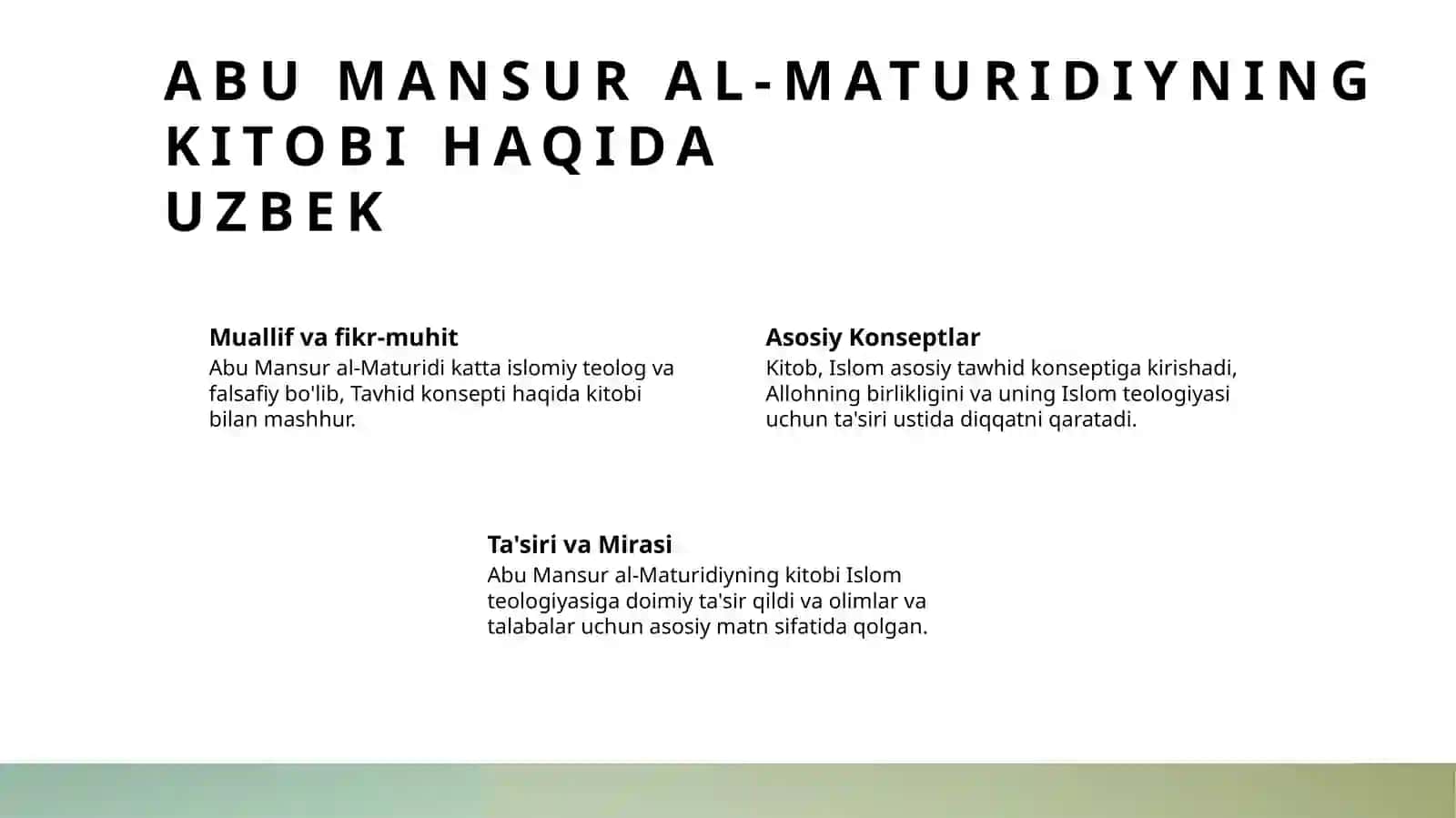 Abu mansur al-moturidiyning kitob at-tavhid asari va uning ahamiyati 4