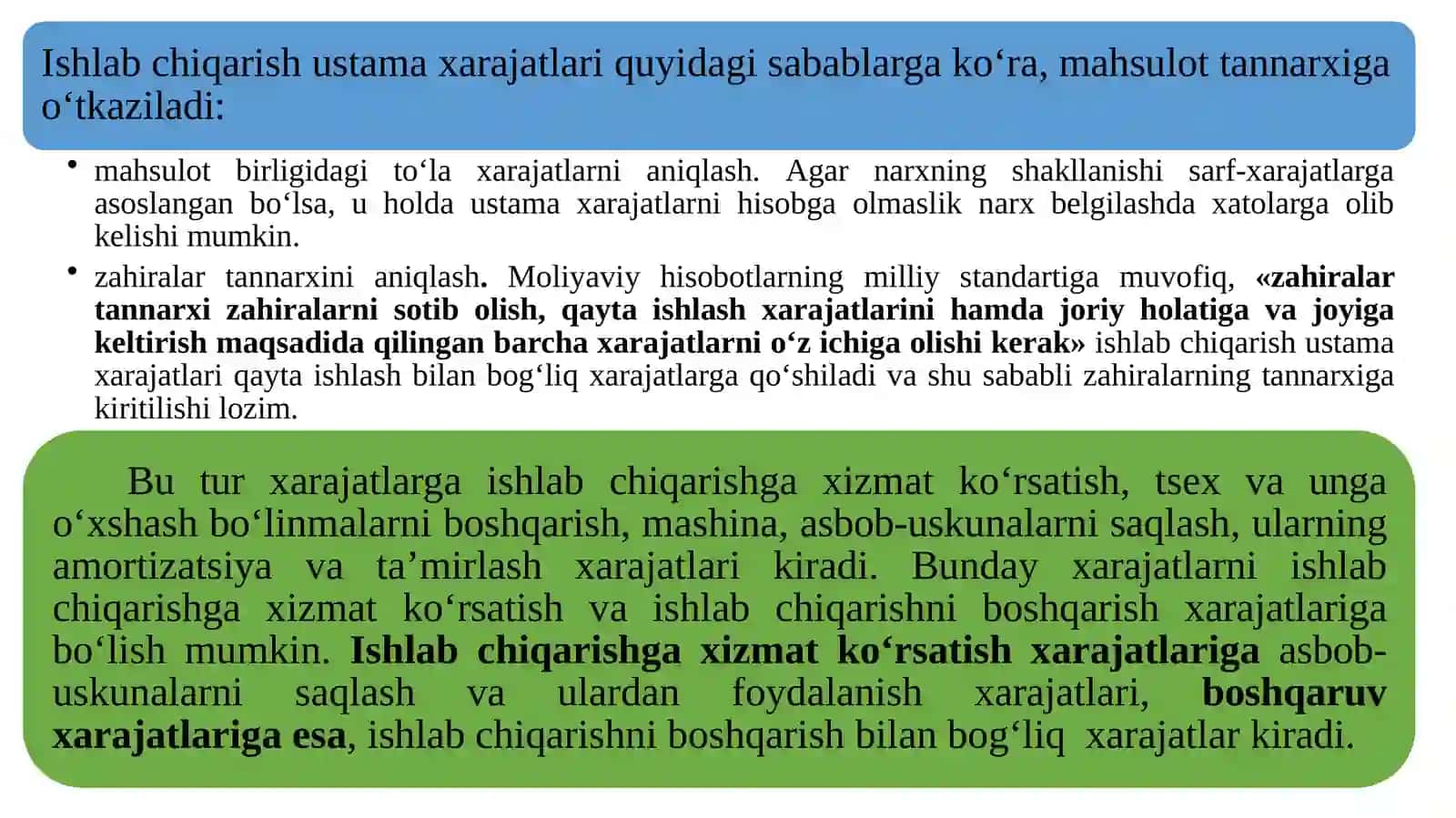 Ustamaxarajatlar hisobi 4