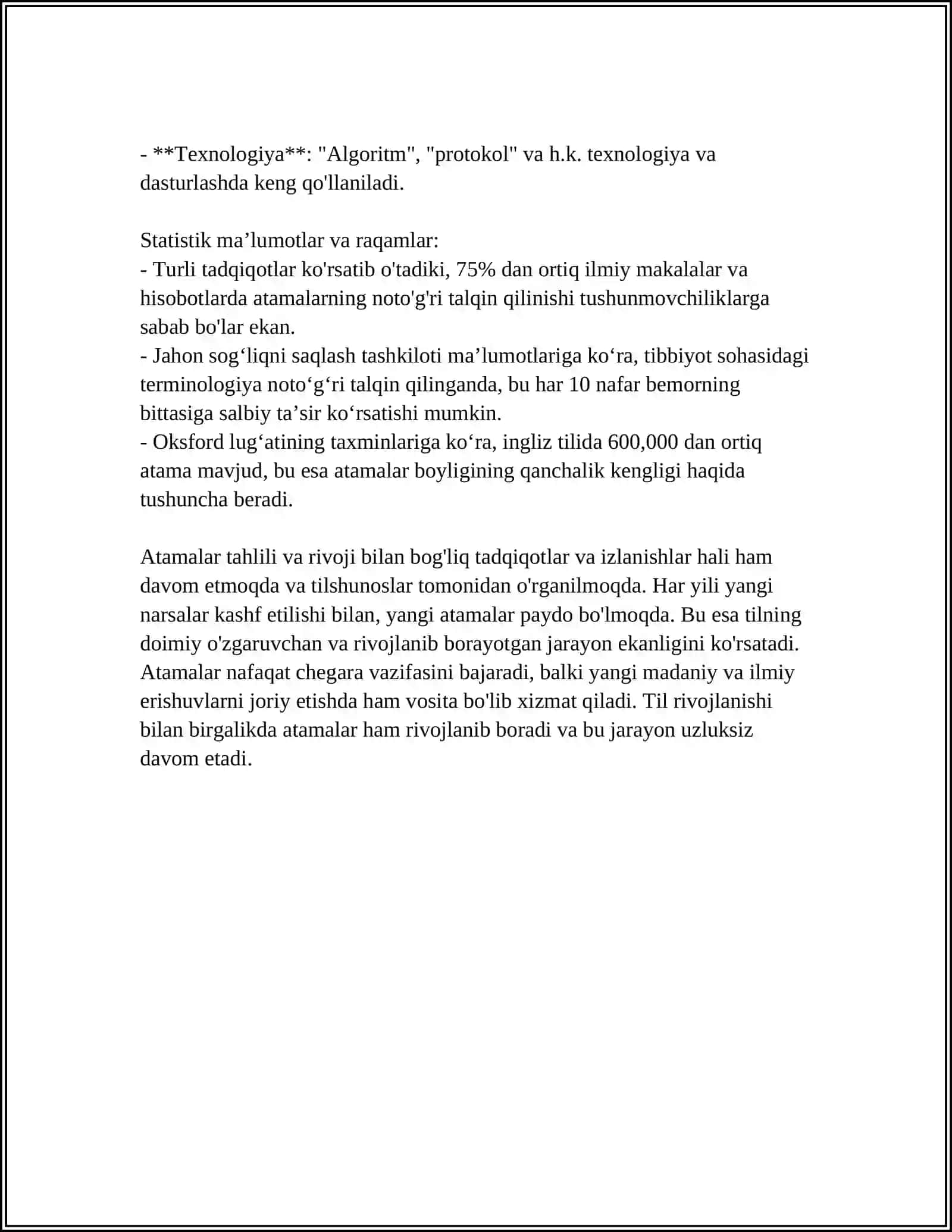 ATAMALARNING OʻZBEKCHA MUQOBILLARINI QABUL QILISHNING EHTIYOJLARI " MAVZUSIDA ESSE 4