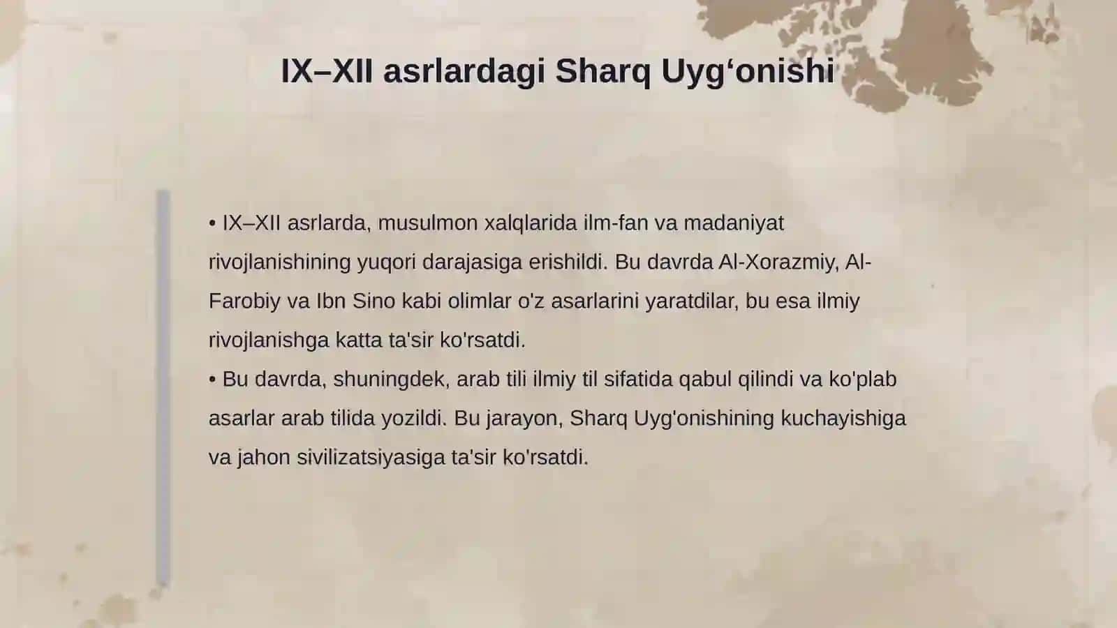 Sharq Renessansining jahon sivilizatsiyasi taraqqiyotidagi o'rni 4