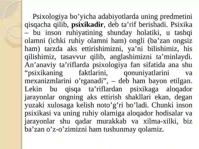 psixologiya fanining predmeti va rivojlanish tarixi 4