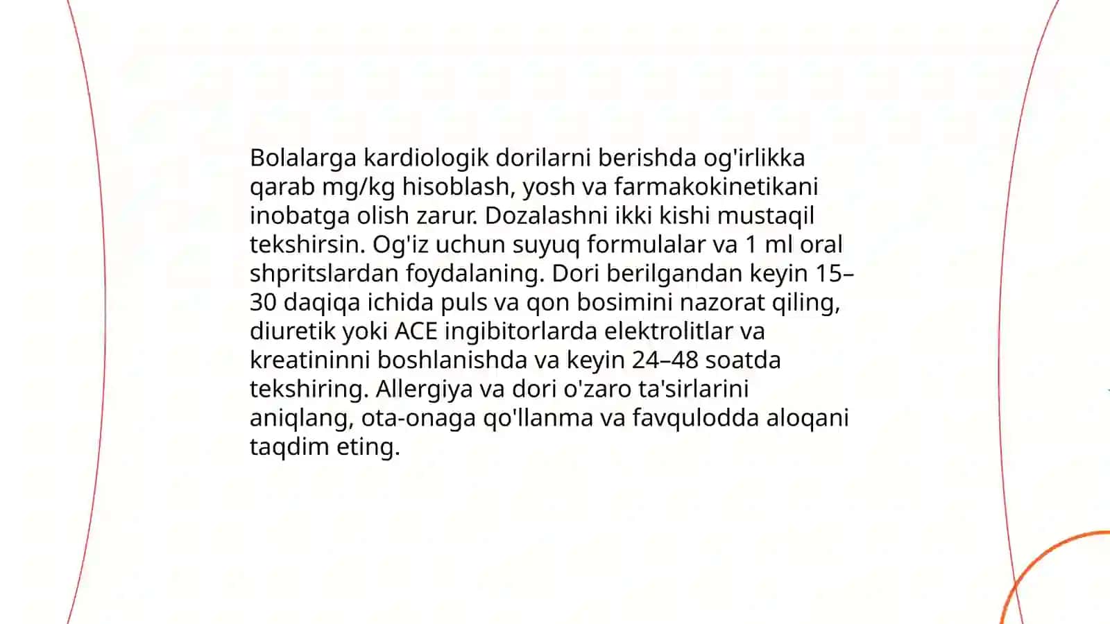 Yurak qon tomir kasallilarida bemor bolalarni parvarishlash 4