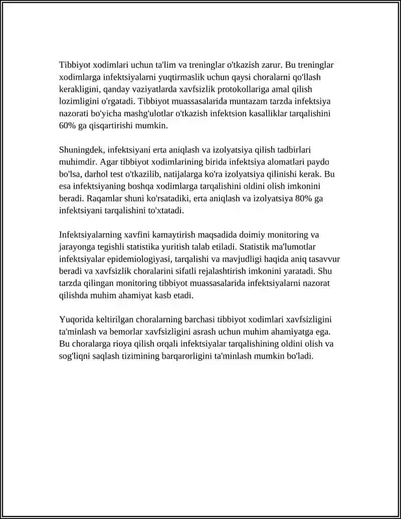 TIBBIYOT XODIMLARI XAVFSIZLIGI.BEMORLAR XAVFSIZLIGI 4
