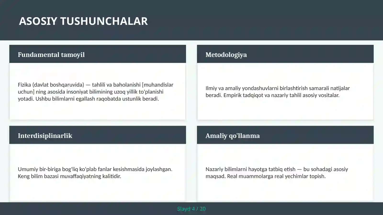 Fizika (davlat boshqaruvida) — tahlili va baholanishi [muhandislar uchun] 4