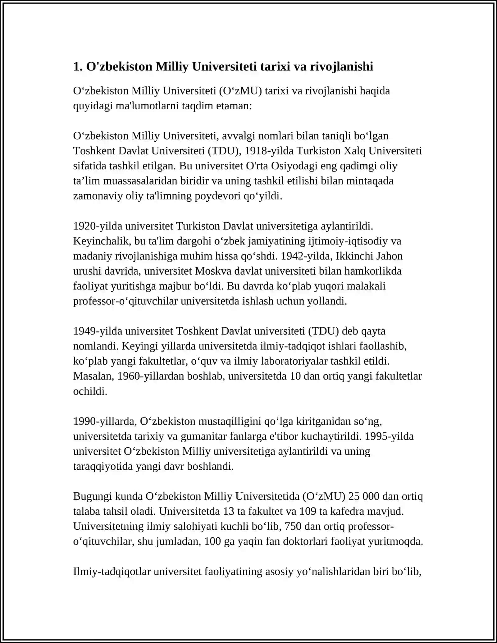 FUNDAMENTAL FANLARDAN ZAMONAVIY TEXNOLOGIYALARGACHA O'ZBEKISTON MILLIY UNIVERSITETI TRANSFORMATSIYASI 4