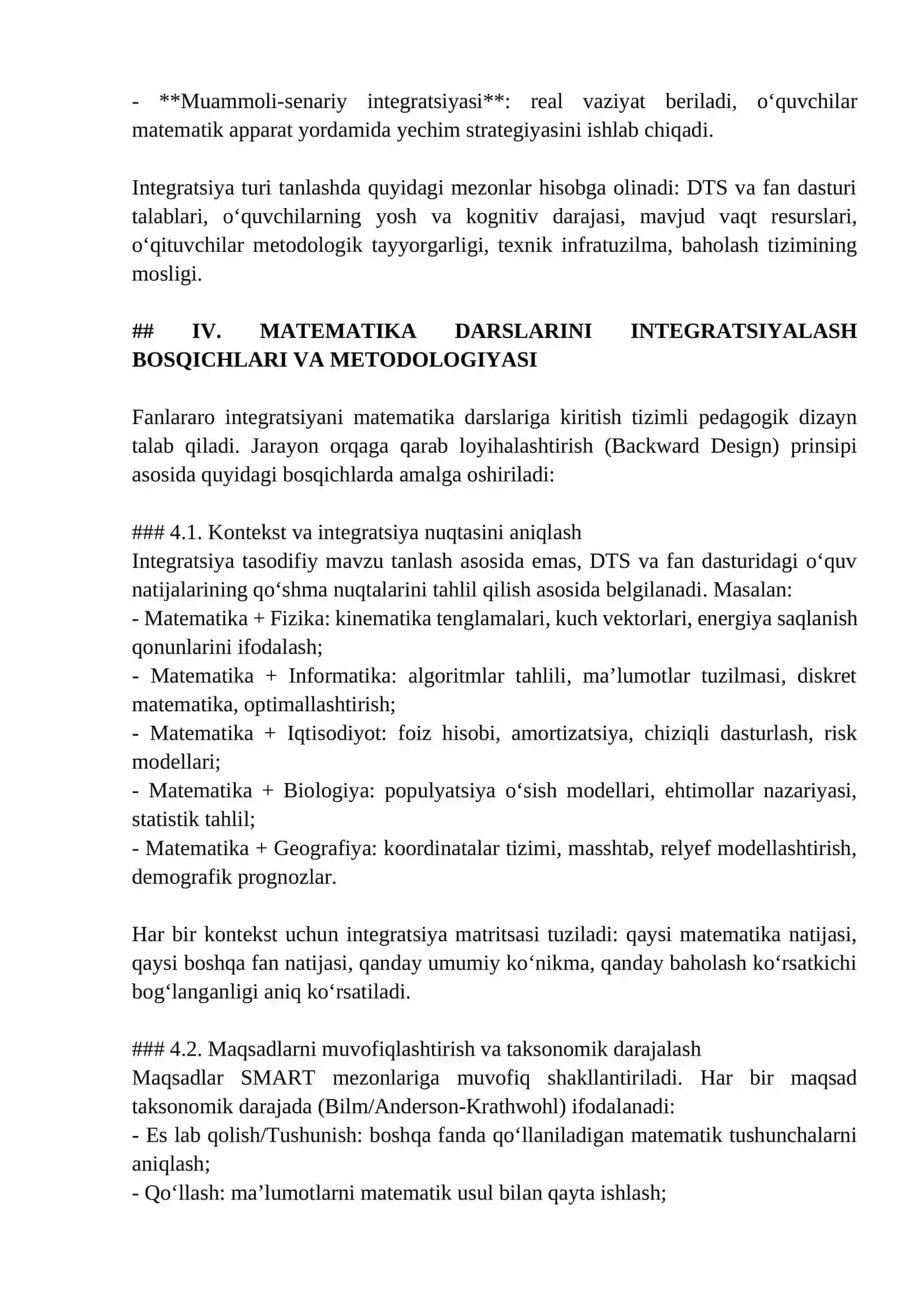 FANLARARO INTEGRATSIYA ASOSIDA MATEMATIKA DARSLARINI TASHKIL ETISH 4