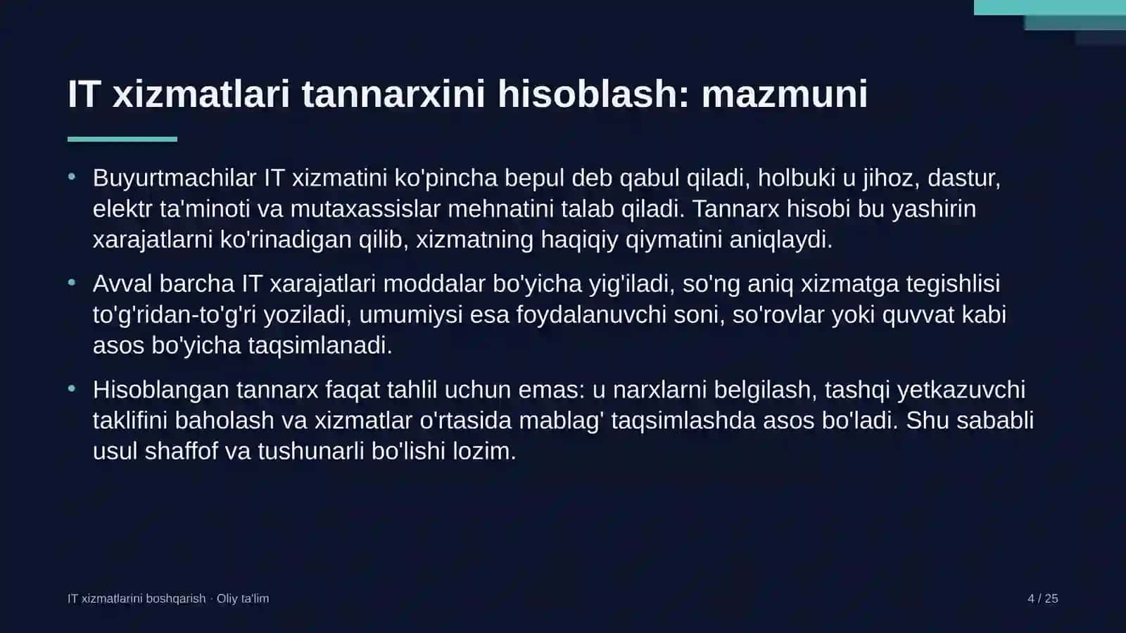 mol bozorlarida axborot texnologiyalari xizmatlari tannarxini hisoblash 6422 4
