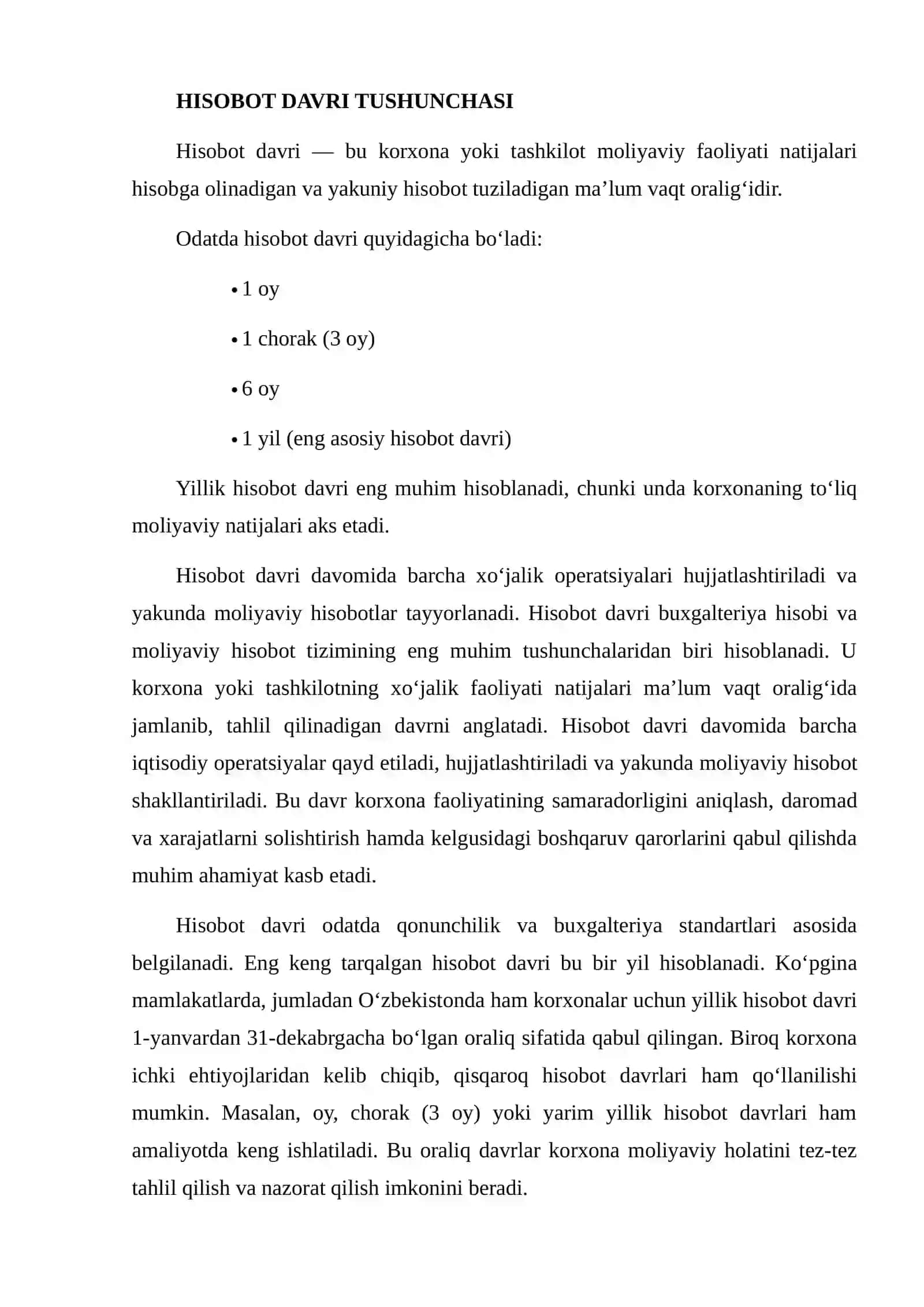 Hisobot Davri va Hisobot Sanasi Tushunchasi 4