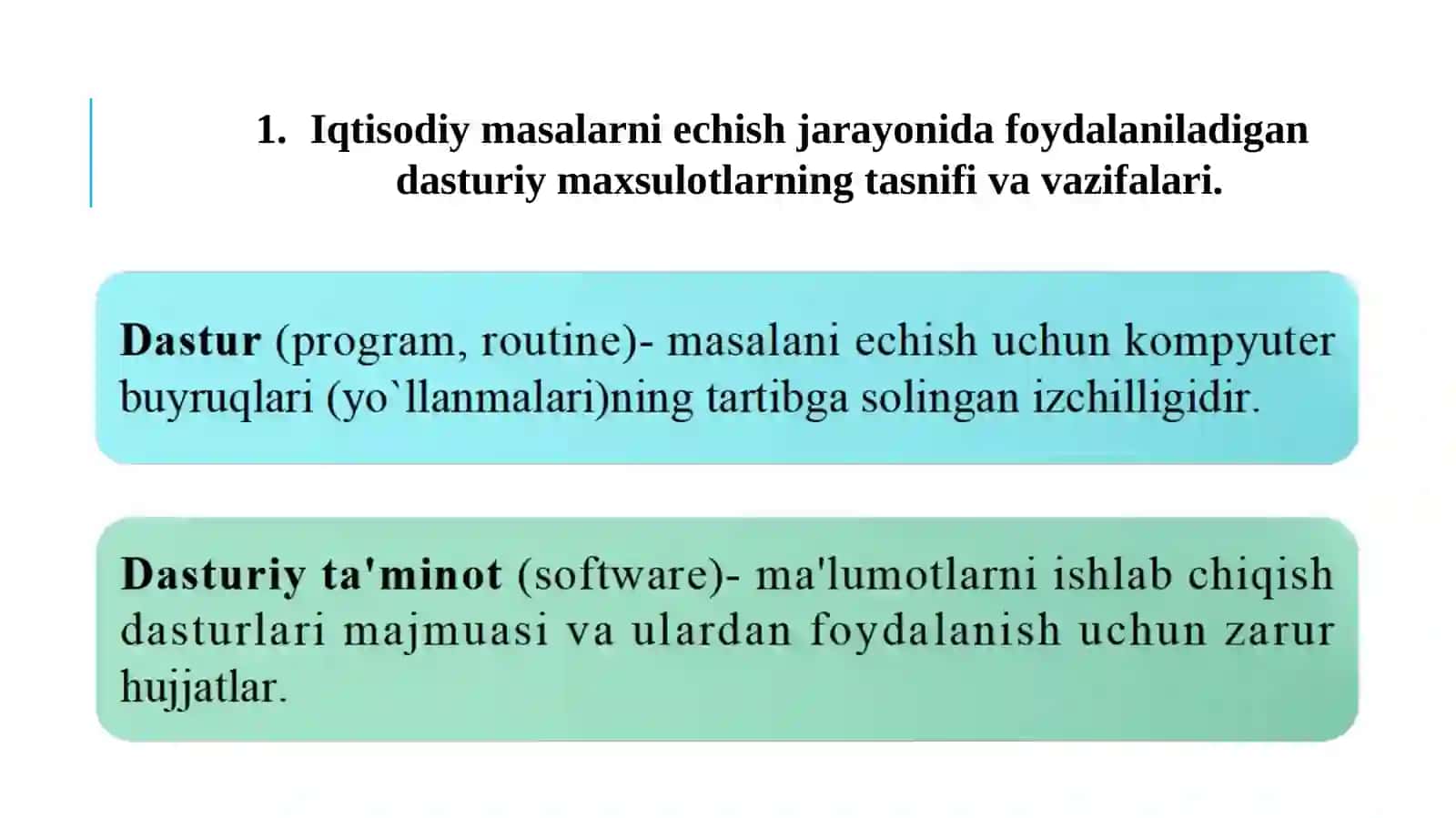 IQTISODIYOTDA FOYDALANILADIGAN DASTURIY MAHSULOTLAR 4