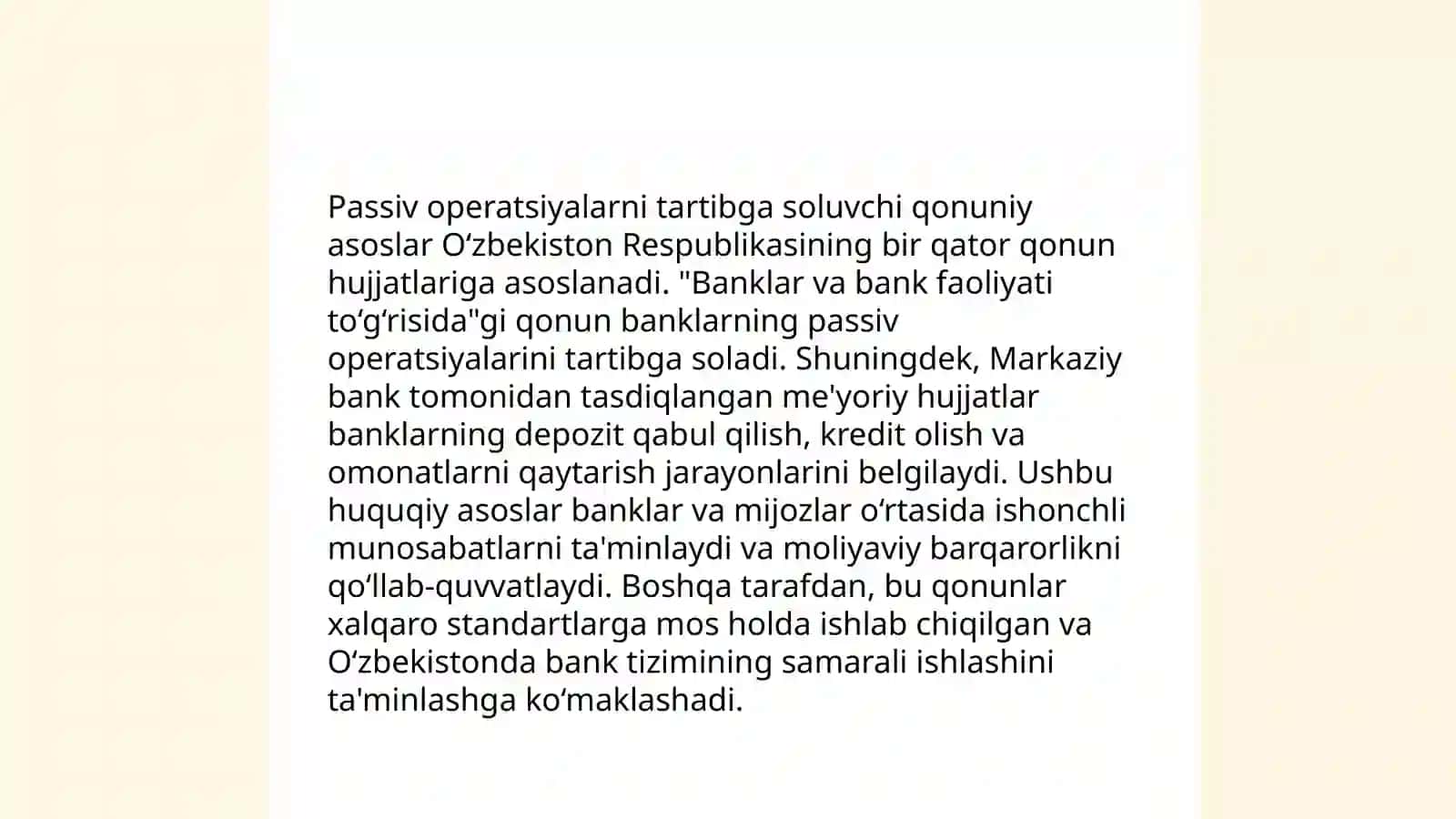 Tijorat Banklari Passiv Operatsiyalari Tarkibi va Ularini Joylashishi 4