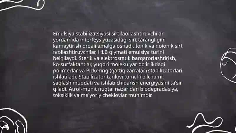 Emulsiyalar, Aerozollar va Ular Ekologiyaga Tasiri 4