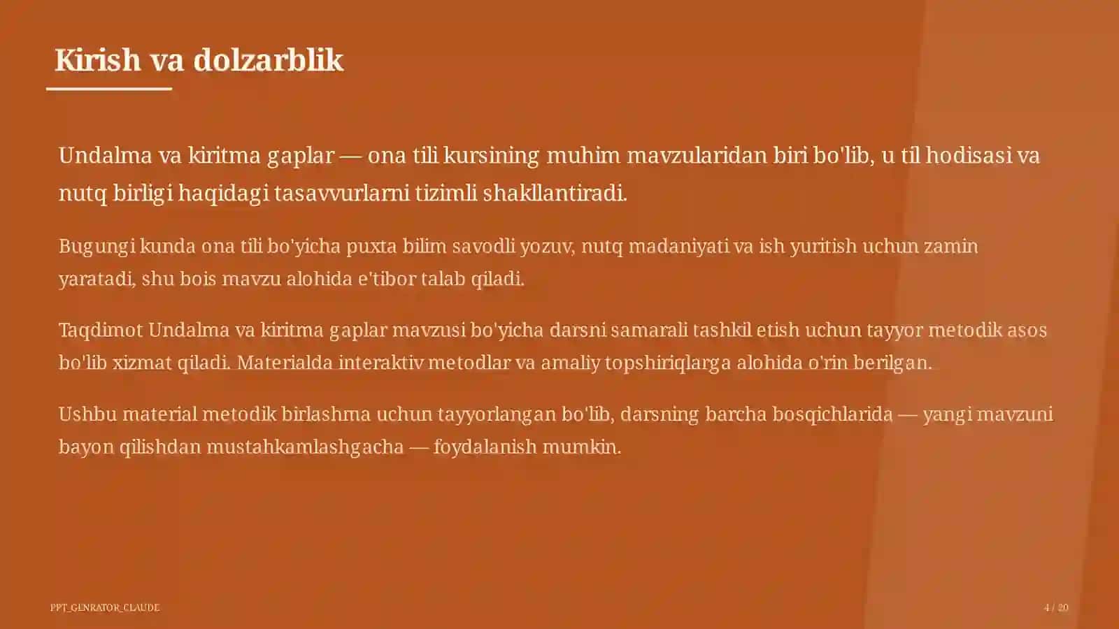 Ona tili (5–11) — metodik birlashma uchun 4