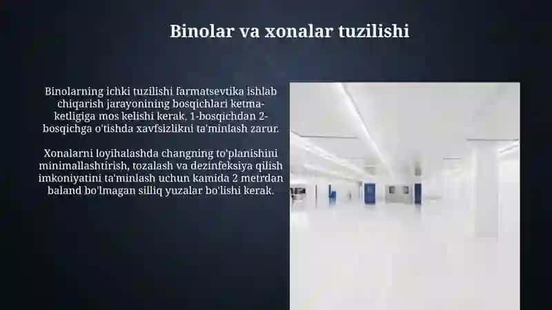 Farmatsevtik sanoat korxonalariga bo'lgan gigiyenik talablar 4