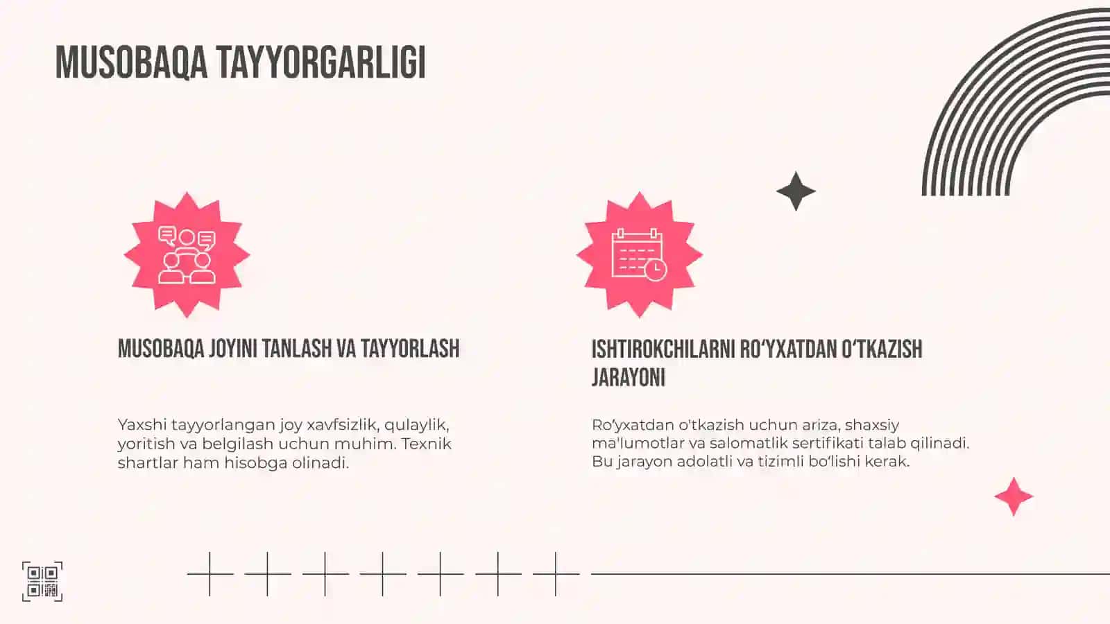 Yengil atletika turlari bo'yicha musobaqa o'tkazish va hakamlik qilish 4