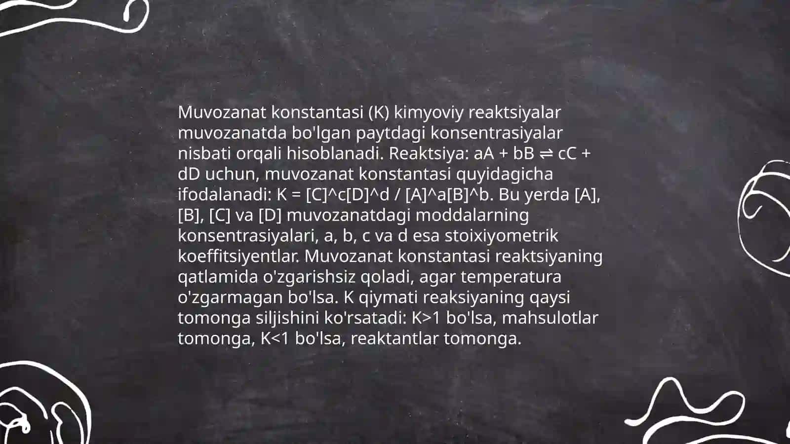 Kimyoviy va adsorbsion muvozanatlar. Kimyoviy muvozanat 4