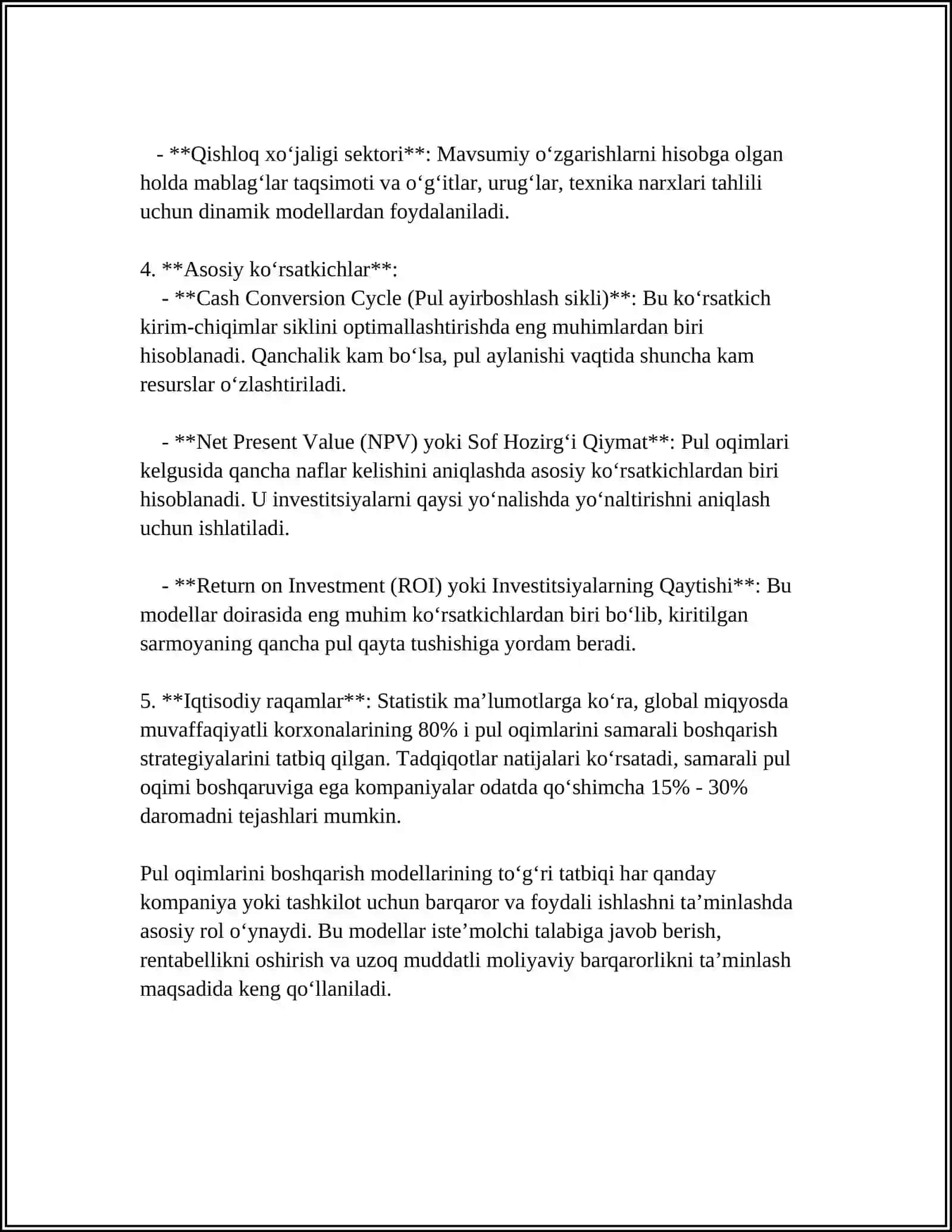 Pul Oqimlarining Modellari va Xalqaro Amaliyot 4