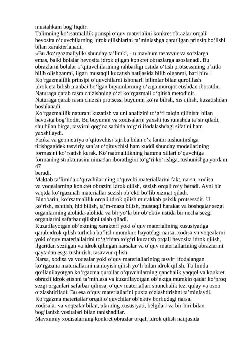 Umum ta’lim maktablarida tasviriy san’at fanini o’rganish 4