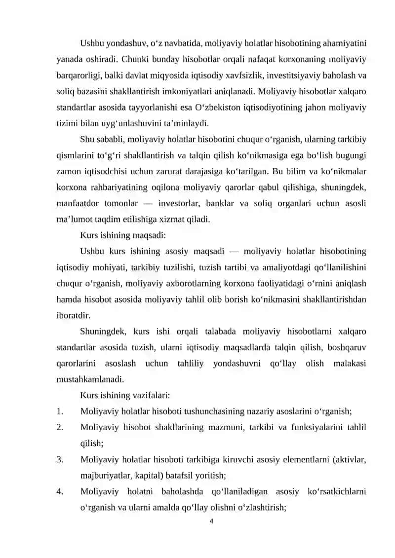 Moliyaviy holatlar hisoboti tuzish 4