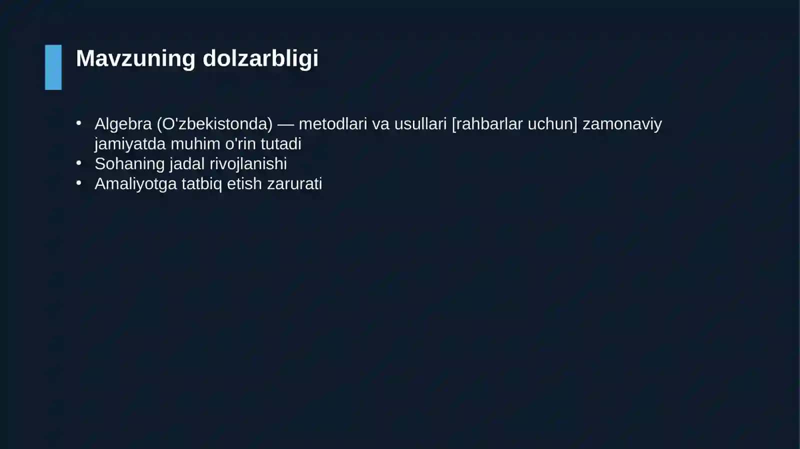 Algebra (O'zbekistonda) — metodlari va usullari [rahbarlar uchun] 4