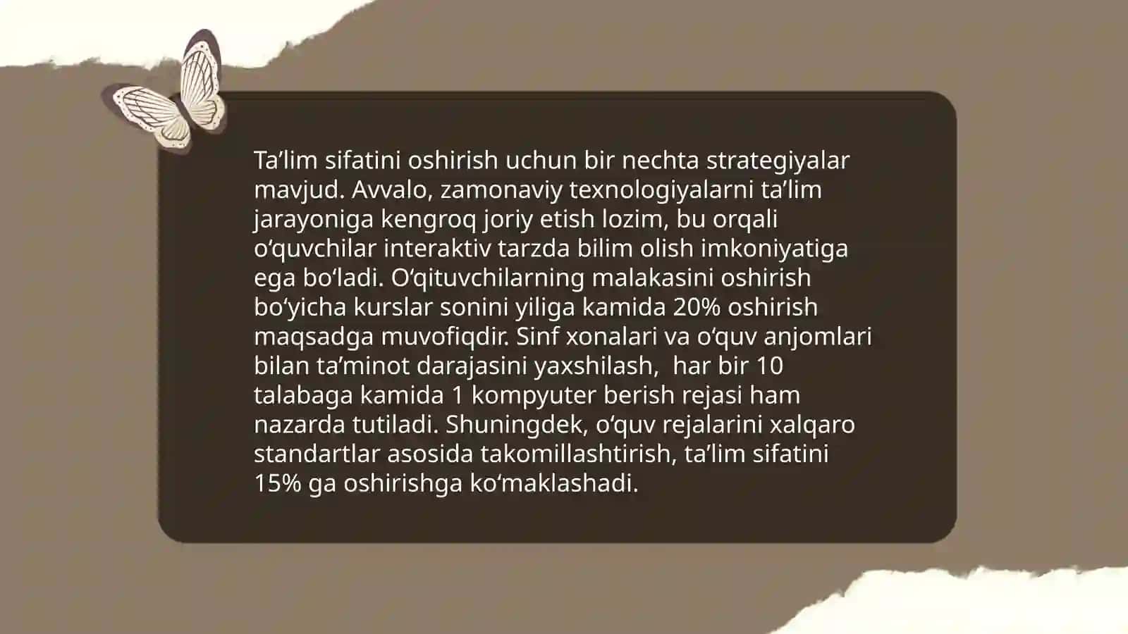O'zbekiston Respublikasi oliy ta'lim tizimini 2030 yilgacha rivojlantirish Konsepsiyasi mazmuni-mohiyati,maqsadi 4