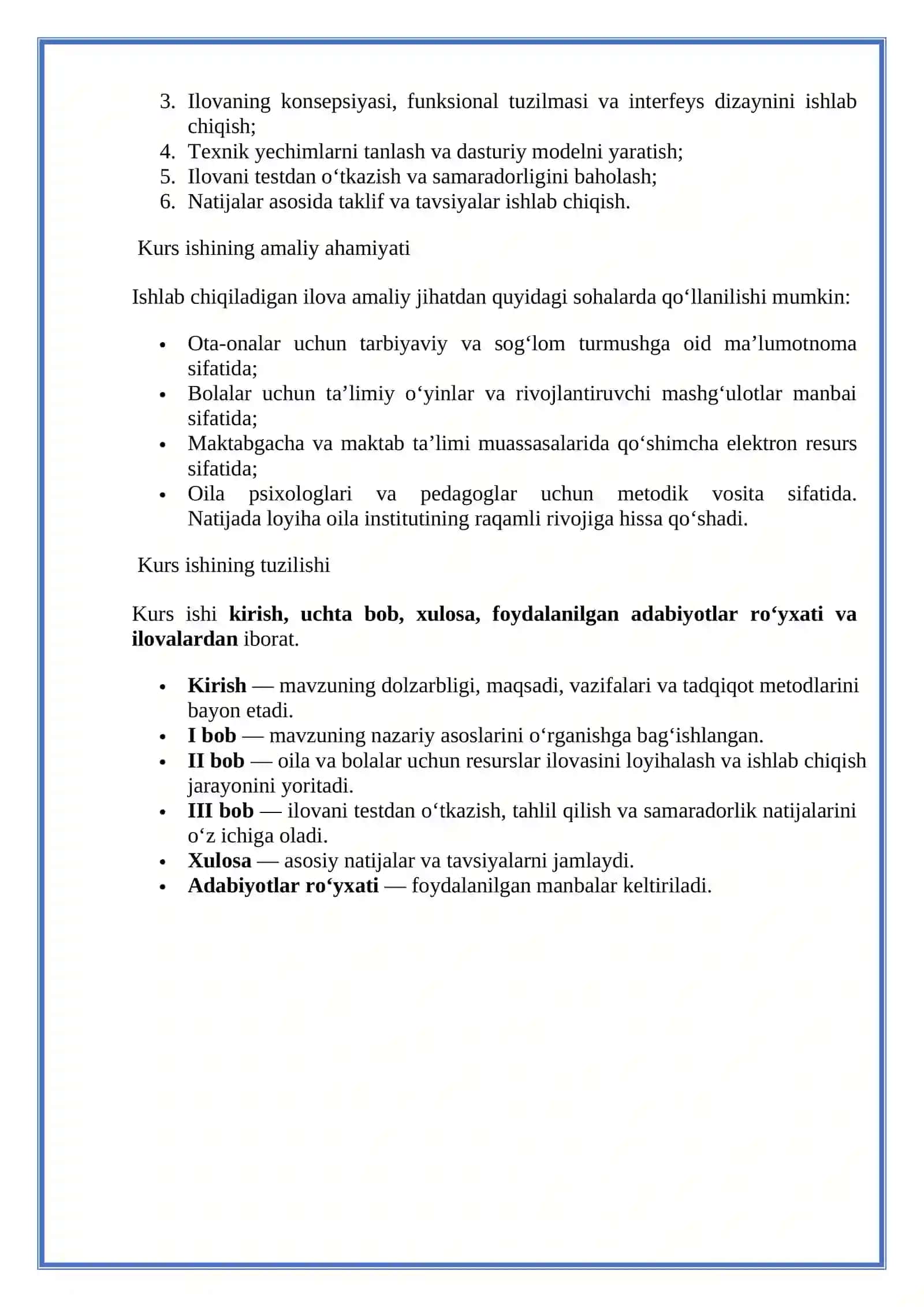 Oila va bolalar uchun resurslar ilovasi yaratish 4