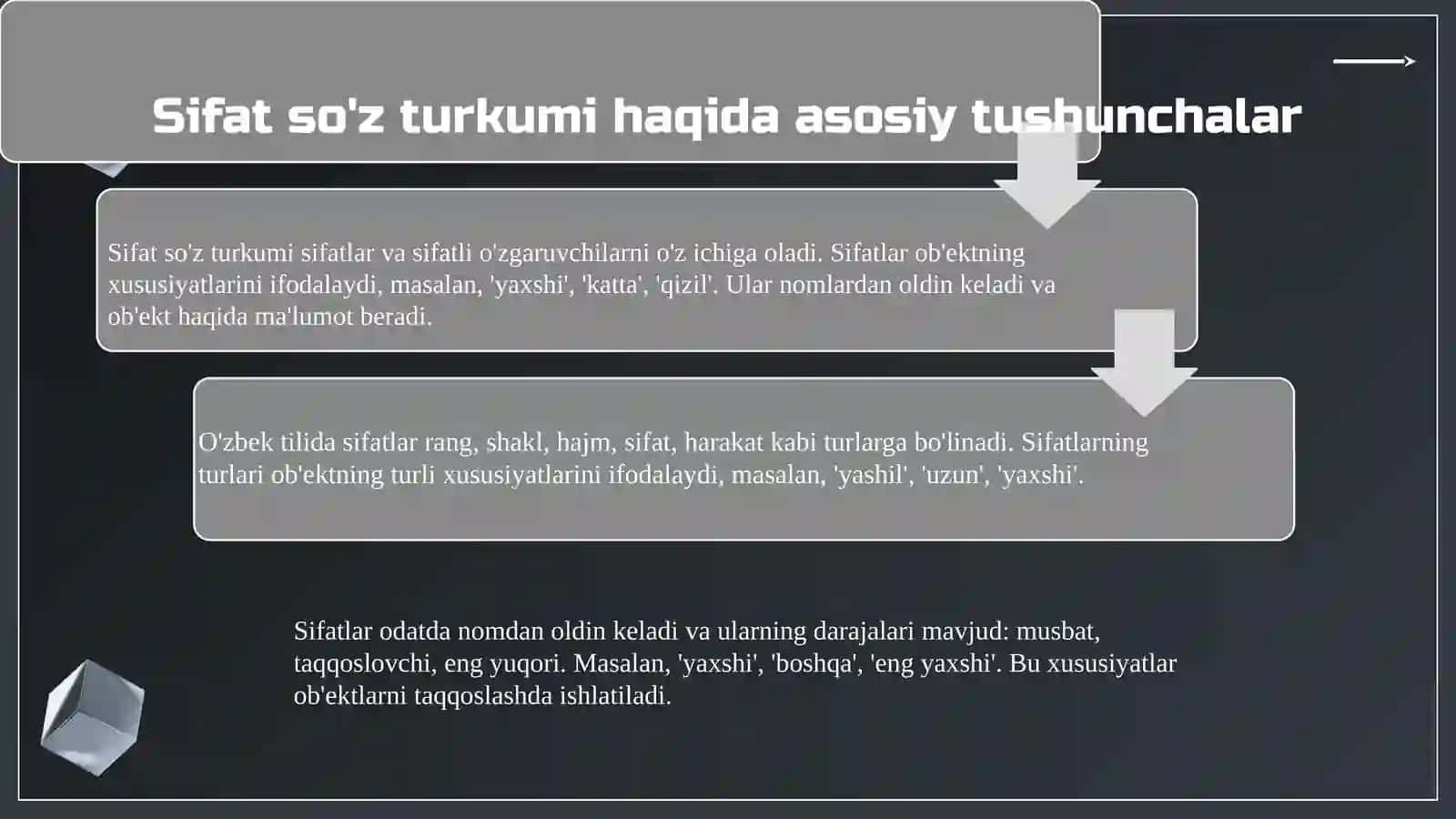 Ot va sifat soʻz turkumlari 4