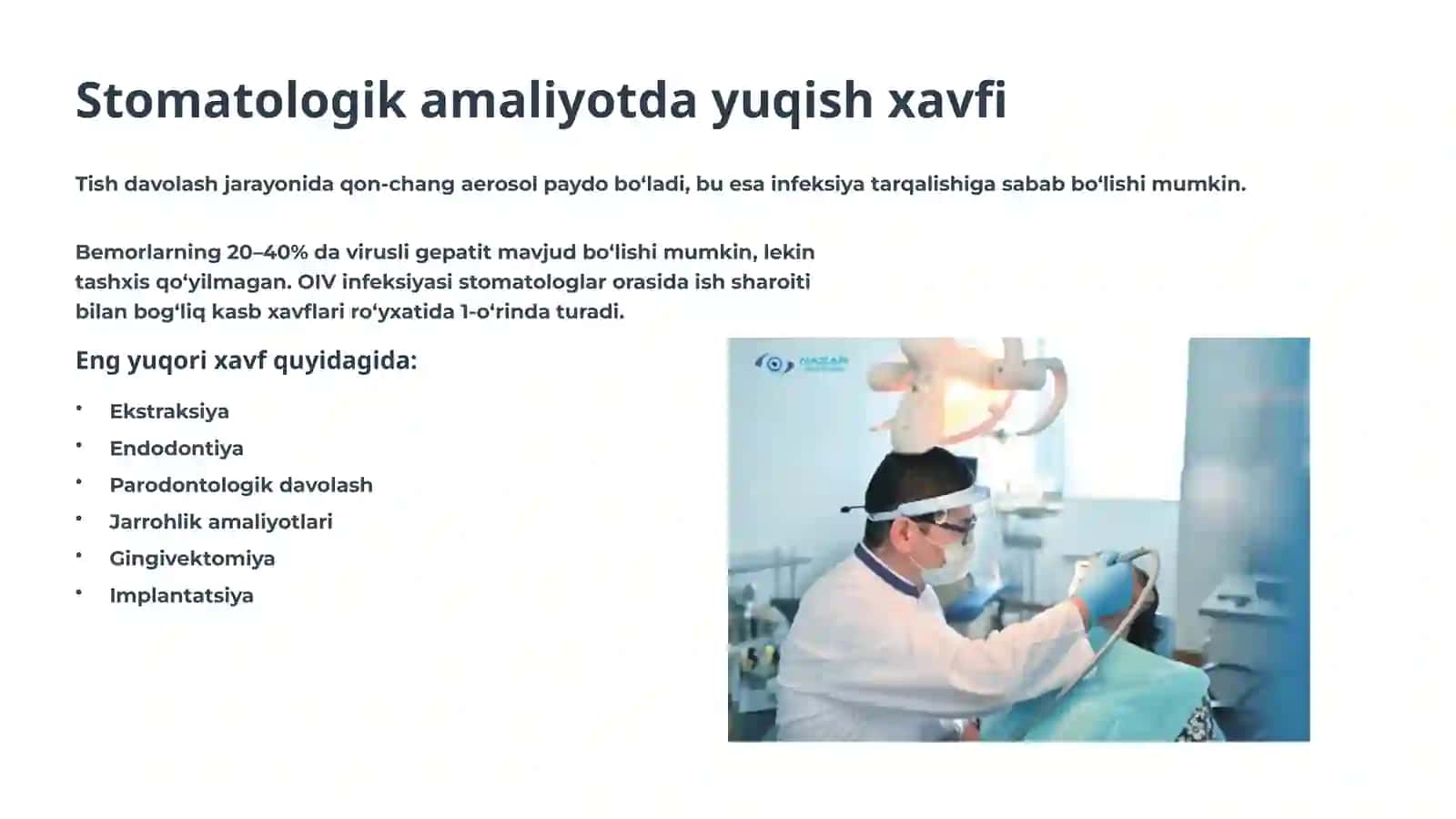 Stomatologik amaliyotda OIV-infeksiyasi va virusli gepatitlarning oldini olish 4