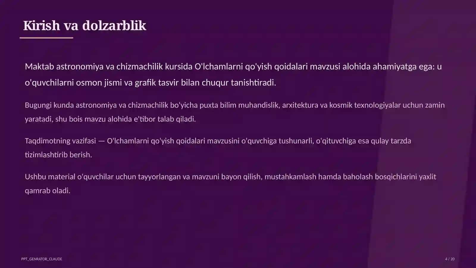 O'lchamlarni qo'yish qoidalari (8-sinf) 4