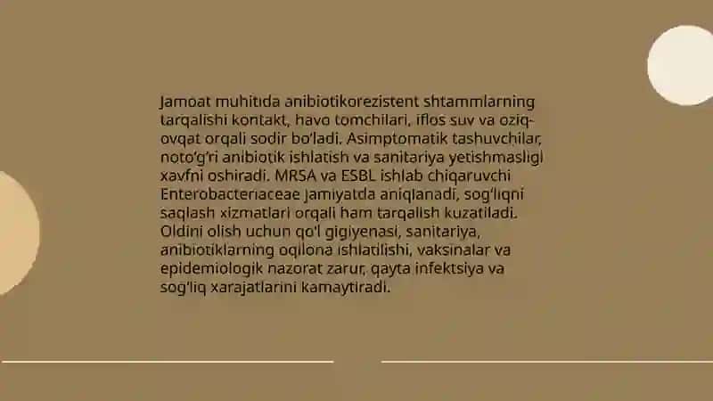 Anibiotikorezistent mikroorganizmlar shtammlarining tarqalishi 4