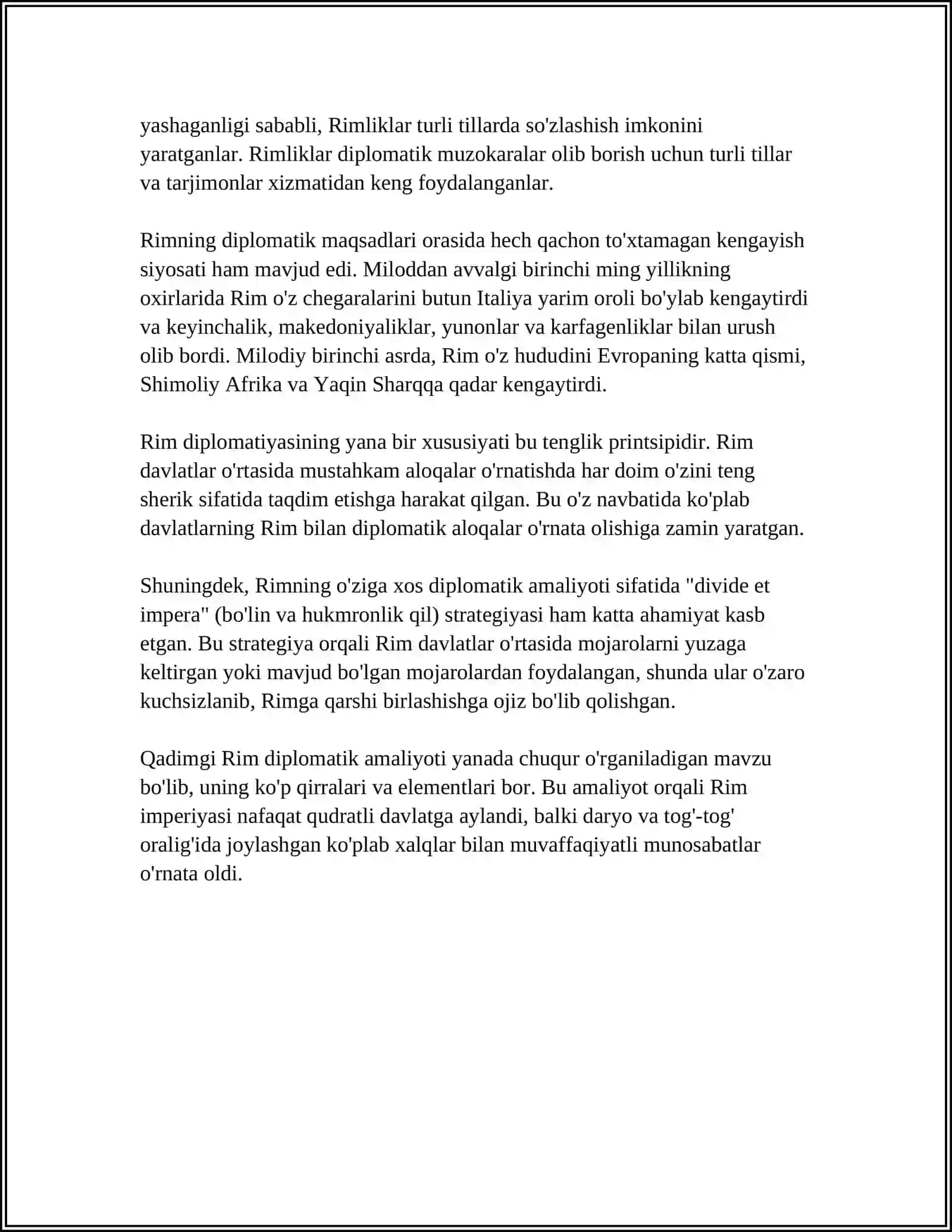 QADIMGI RIMDA XALQARO MUNOSABATLAR VA DIPLOMATIYA 4
