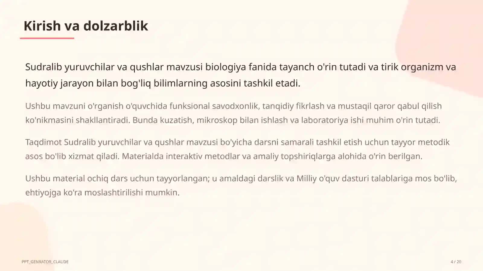 Sudralib yuruvchilar va qushlar (7-sinf) 4