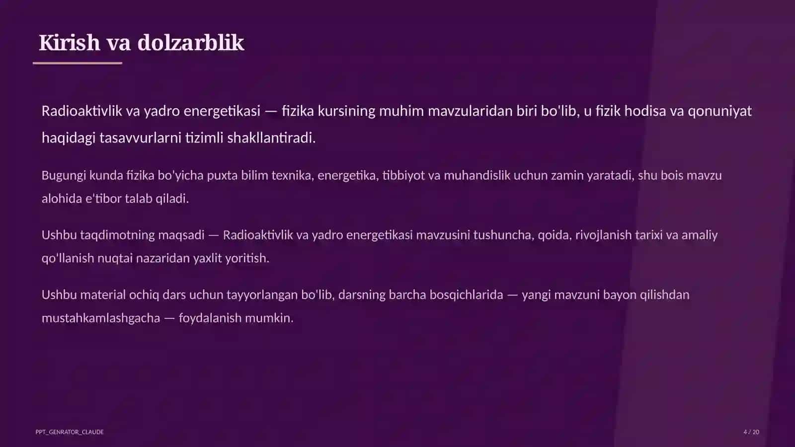 Radioaktivlik va yadro energetikasi (11-sinf) 4
