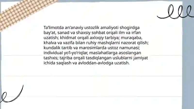 Tasavvuf ta'limotidagi ustoz va shogird an'analarining qo'llanilishi masalari 4