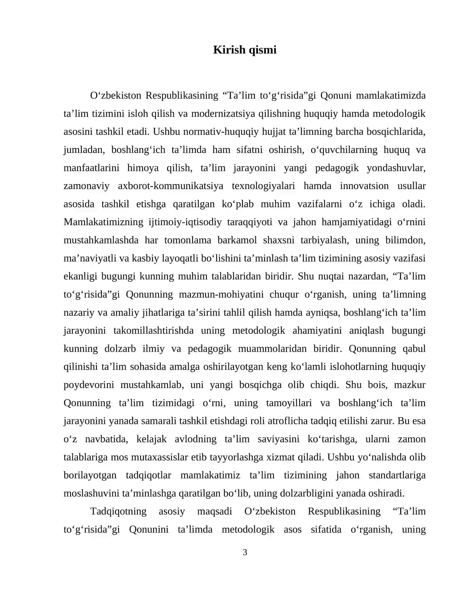 Ta’limda “Ta’lim toʻgʻrisida”gi qonunmetodologik asos sifatida 4