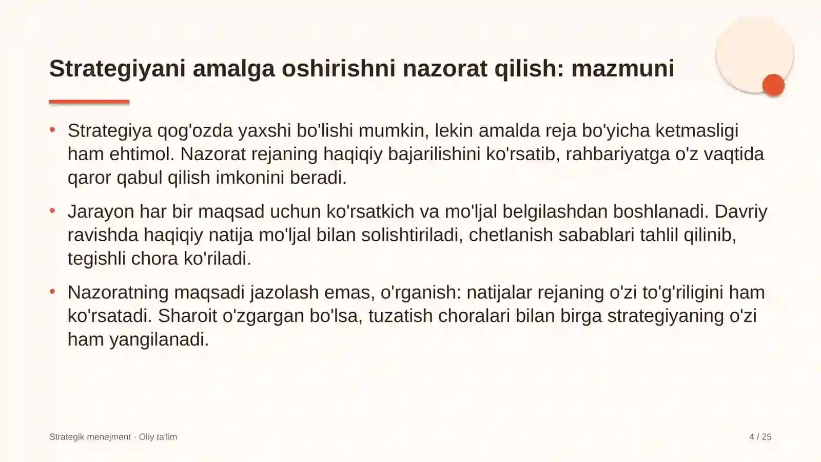 Doktoranturada strategiyani amalga oshirishni nazorat qilish 4