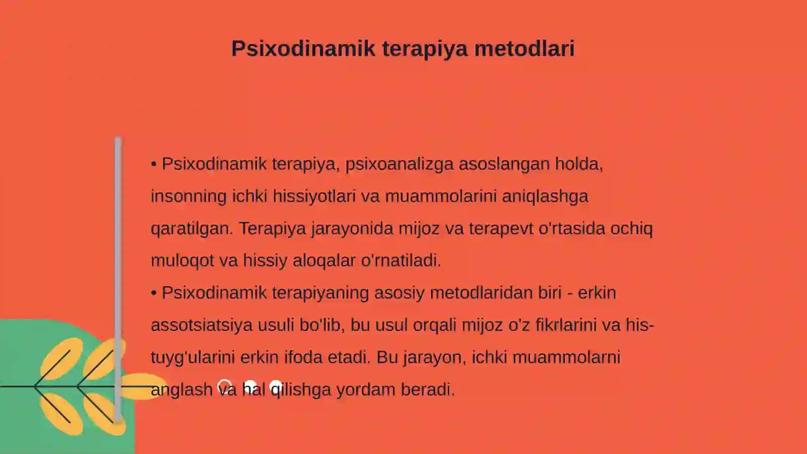 Psixoanaliz va psixodinamik terapiya Geshtaltpsixologiya va bixeviorizm 4