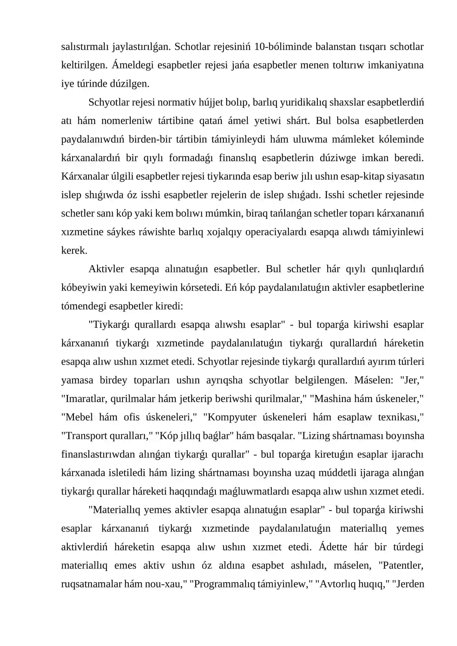 Buxgalteriya esabınıń schyotlar jobası 4