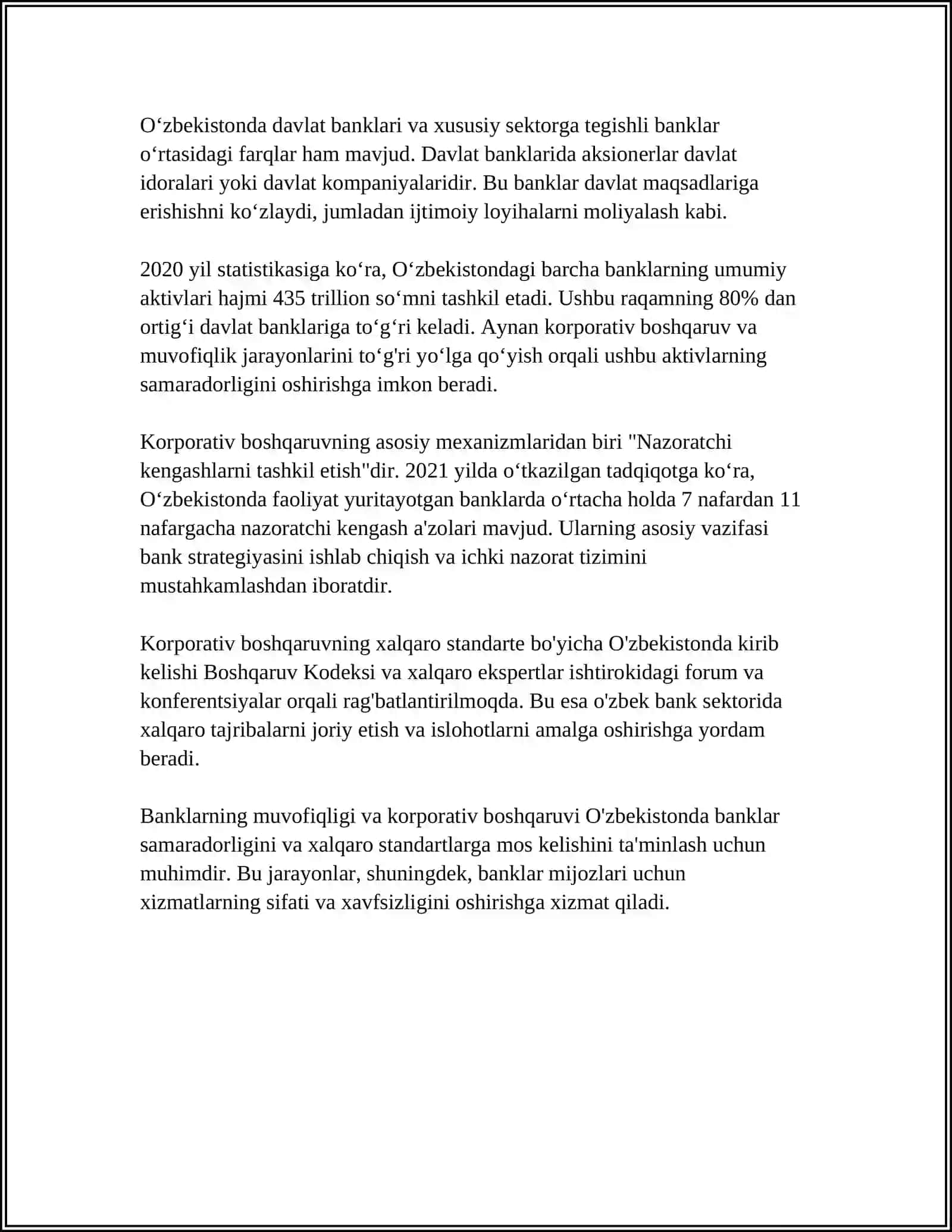BANKLAR TASHKILIY TUZILMASINING HOZIRGI TENDENSIYALARI 4